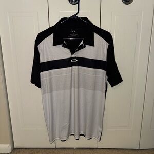 Oakley Men's Polo Shirt in Black and White Golf